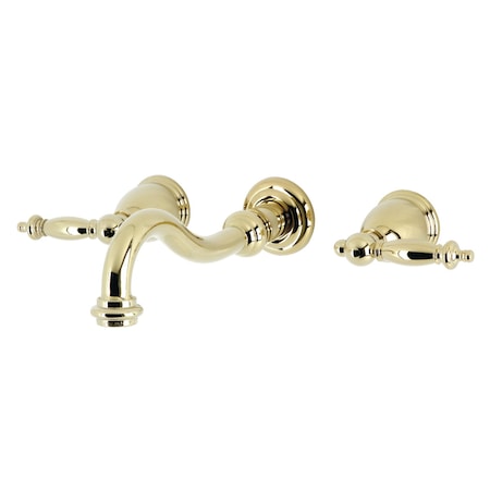 Kingston Brass KS3122TL Wall Mount Bathroom Faucet, Polished Brass KS3122TL